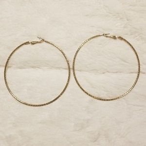*2 for $10* Gold plated large hoop earrings
